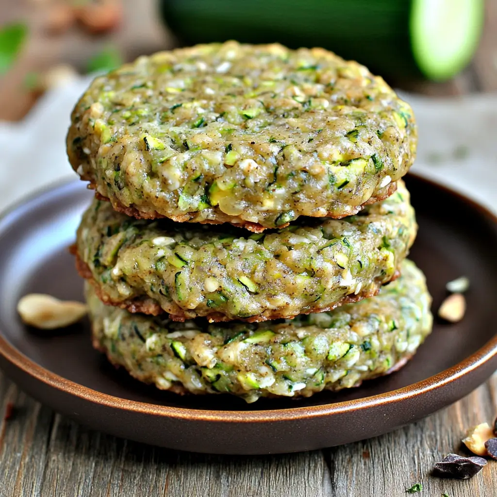 Freshly baked zucchini cookies on a white plate.